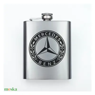 Gravírozott fém flaska - Mercedes