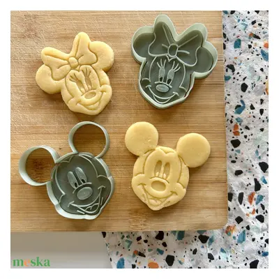 Mickey és Minnie egér mintás sütikiszúró forma egyben