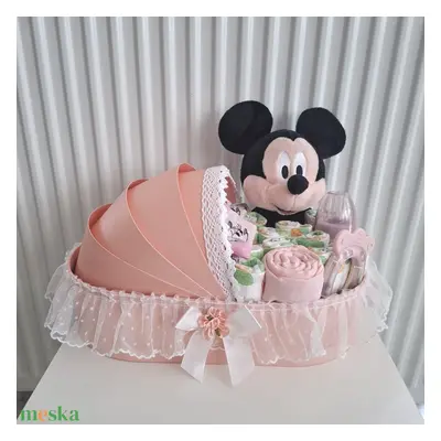 Mickey bölcső pelenkatorta 3-6 kg pelenkatorony, babaváró csomag