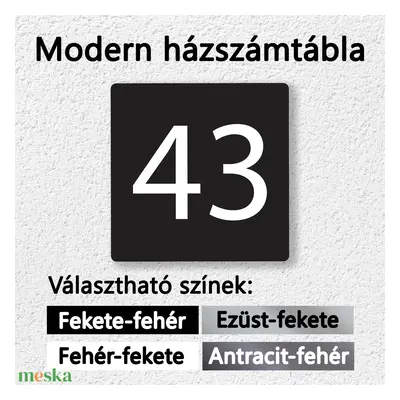 Modern minimalista házszámtábla, elegáns gravírozott házszám