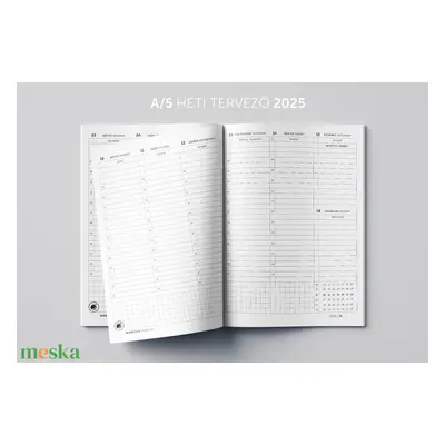 A/5 (régi XL) 200, 2025-ös heti tervező - cserélhető belív