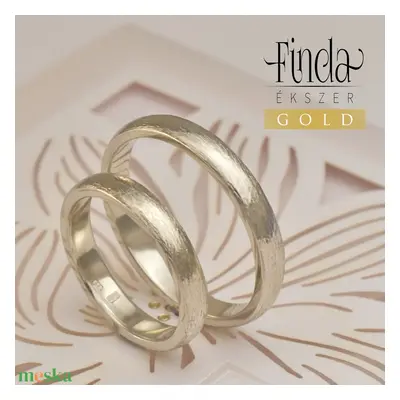 ❖ RUSTIC FÉLDOMBORÚ 14K arany karikagyűrű pár