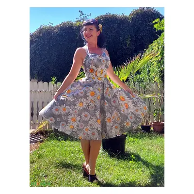 Pinup Rockabilly ruha, százszorszép mintás