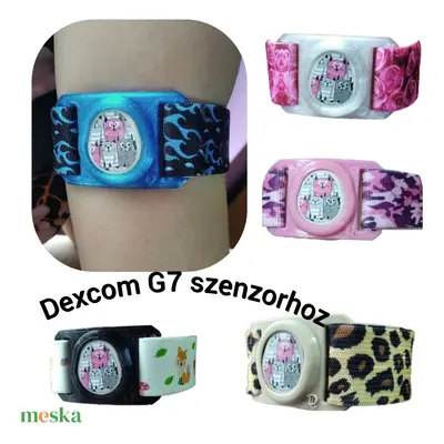 Dexcom G7 szenzorhoz rugalmas keretű szenzorrögzítő karpánt, szenzorpánt