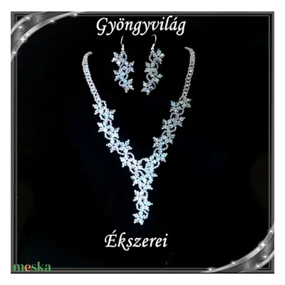 Esküvői, menyasszonyi, alkalmi ékszer szett, SSZEB-GY02 crystal ab