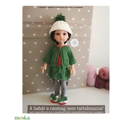 Ruha csomag Paola Reina 32 cm-es babák és öltöztethető játékokhoz, kötött ruha, kardigán, sapka,