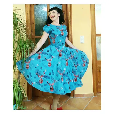 Pinup Rockabilly ruha karácsonyi tartan skót kockás