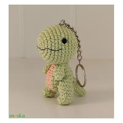 Kulcstartó - amigurumi dinó