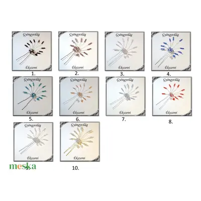 Ékszerek-hajdíszek, hajcsatok: Esküvői, menyasszonyi, alkalmi hajdísz SE-H-TŰ13 több színben