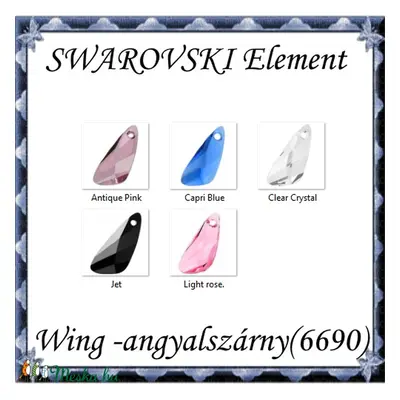 Ékszerkellék: Swarovski Wing (angyalszárny ) 23mm-es több színben