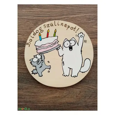 Boldog szülinapot ! - Simon's cat köszöntő tábla