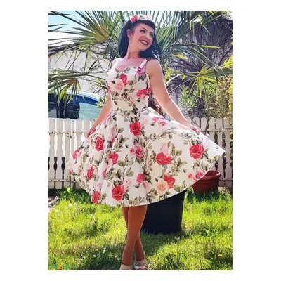 Rockabilly, pinup ruha rózsa mintás koszorúslány