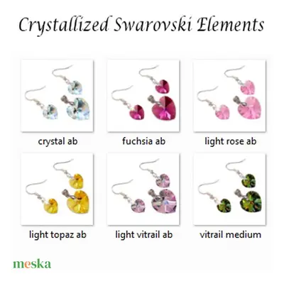 Swarovski kristály 10-18mm-es AB bevonatos szív szett