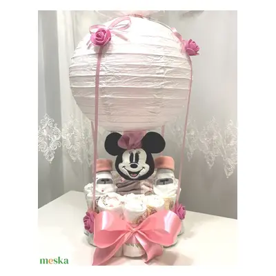 Mickey hőlégballon pelenkatorta 2-5 kg, pelenkatorony, babaváró csomag