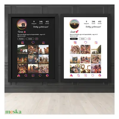 Instagram kép 2. / Születésnap, évforduló, esküvő, ajándék / Fali dekoráció, falikép, kollázs / 
