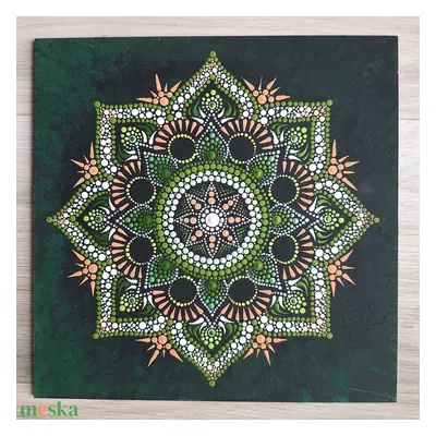 Pontozott mandala - Narancs, zöld