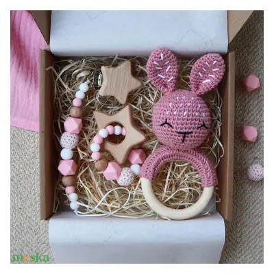 Pink Bunny Selection Box - Baba ajándékdoboz / Babaváró ajándék / Babalátogató ajándék