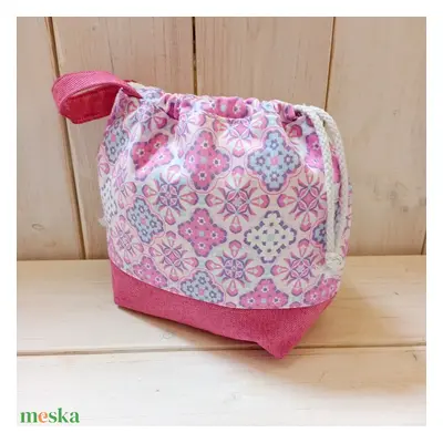 Project bag - Pink - lila, csempemintás