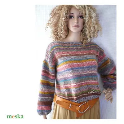 KALEIDOSZKÓP / lux - exkluzív kézzel kötött angora kidmohair pulóver