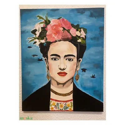 FRIDA KAHLO PORTRÉ-akril festmény, falikép