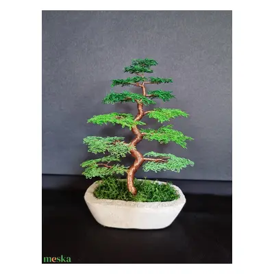 Zöld színátmenetes drót bonsai