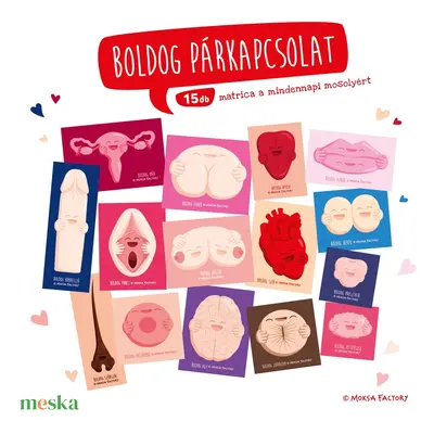 Boldog Párkapcsolat - matrica csomag / méh vagina vulva szív fenék pénisz here / szexi / évfordu