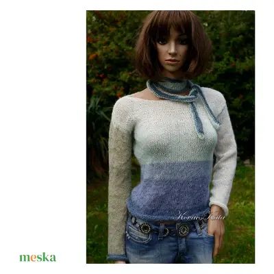 MOHAIR DREAM / tél - kézzel kötött finom mohair pulóver + sál