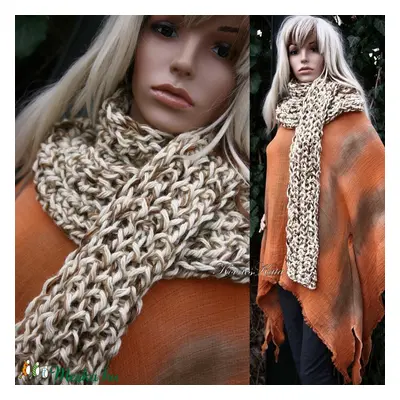 CHUNKY SHAWL - extra-vastag kézzel kötött sál