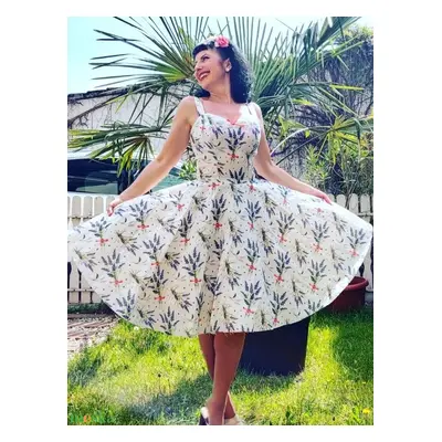 Rockabilly, pinup ruha levendula mintás