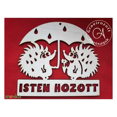 Isten hozott tábla - süni