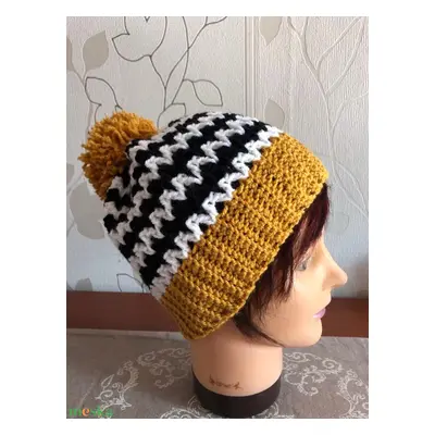 Női horgolt beanie sapka ZigZag S/M