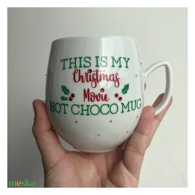 Strasszos karácsonyi bögre - Christmas Movie Mug