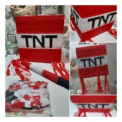 TNT Minecraft mexikói party pinyáta (pinata)