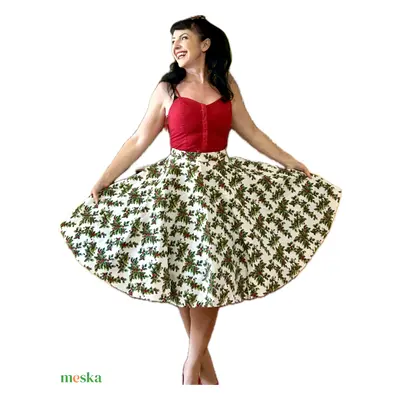 Pinup Rockabilly szoknya LIMITÁLT Vintage retro karácsonyi mintás