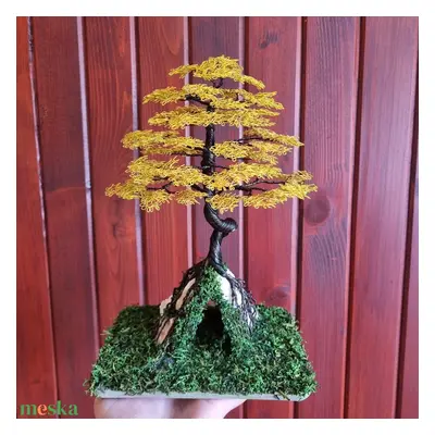 Citromsárga - fekete drót bonsai