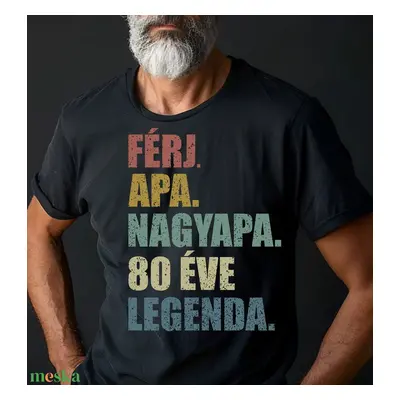 “Férj, Apa, Nagyapa 80 Éve Legenda.” – Tökéletes Születésnapi Ajándék Férjeknek és Apáknak, Nagy