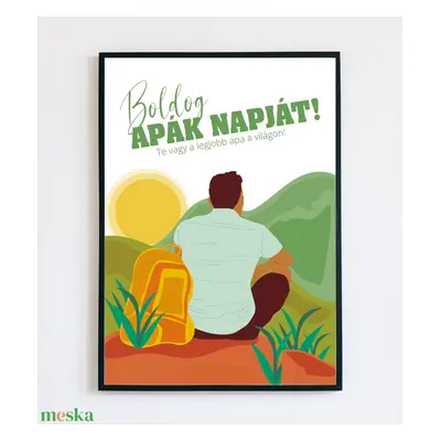 Boldog apák napját! feliratú falikép - Apák napjára