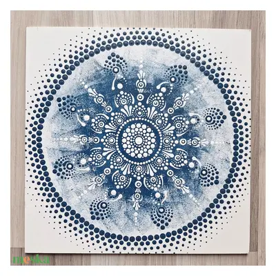 Pontozott mandala - Kék, fehér