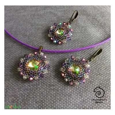 " Lilac Paradise Mandala"" fülbevaló és nyaklánc