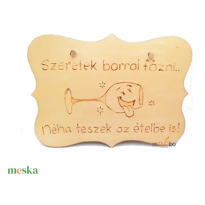 Borral főzni - vicces pirogravírozott képecske