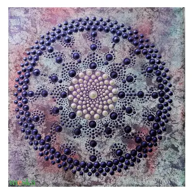 Lilaezüst ragyogás - pontozott mandala