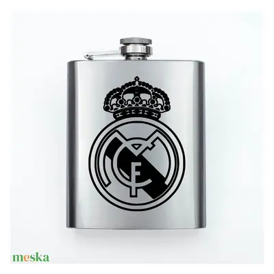 Gravírozott fém flaska - Real Madrid