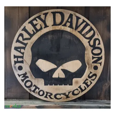 Harley Davidson Lézergravírozott fakép