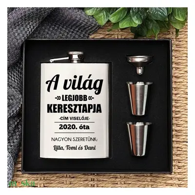 Keresztapás flaska a világ legjobb keresztapjának