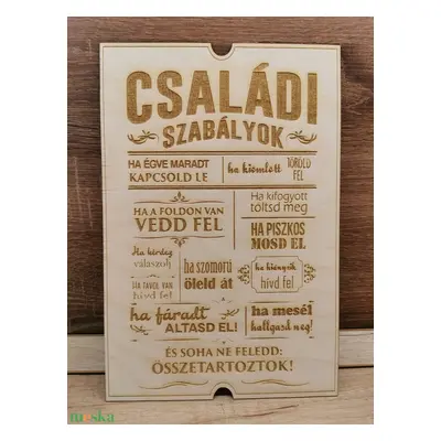 Családi szabályok dekor tábla