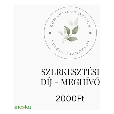 Szerkesztési díj - Esküvői Meghívó