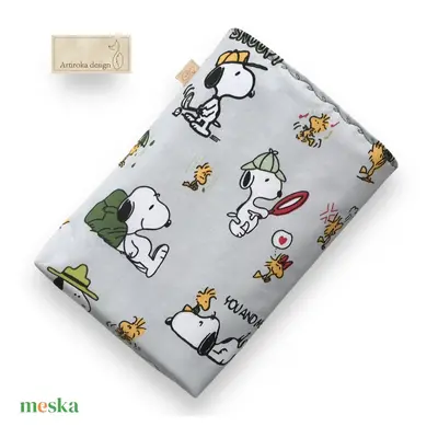 Snoopy kutya és barátai mintás KÖNYVTOK akár gombos zárral - Artiroka design