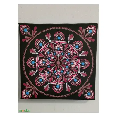 Mandala vászonkép - Bordó-rózsaszín-türkiz