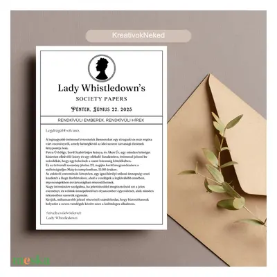 Bridgerton, Lady Whistledown esküvői meghívó