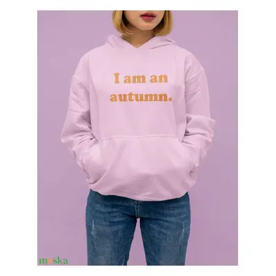 Gilmore pamut kapucnis pulóver "I am an autumn" felirattal